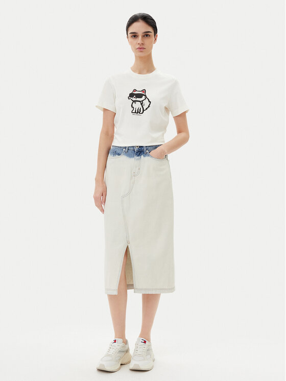 KARL LAGERFELD KARL LAGERFELD Tricou A1W17128 Écru Regular Fit
