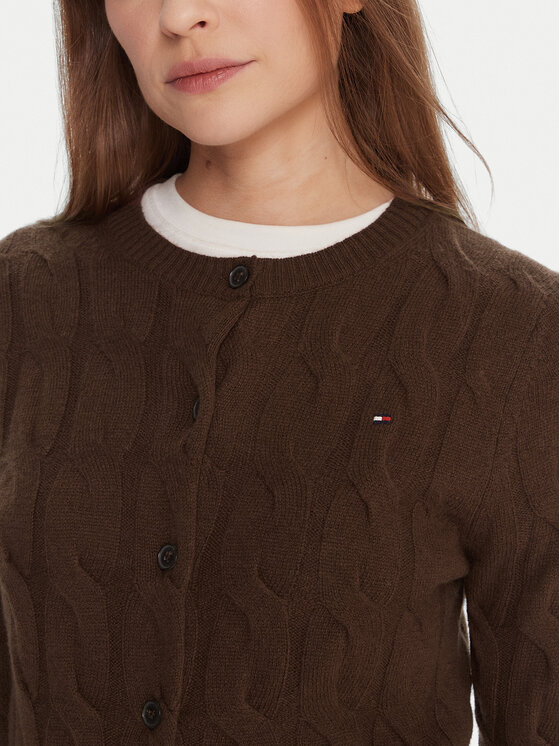 Tommy Hilfiger Tommy Hilfiger Kardigan WW0WW47463 Pruun Regular Fit