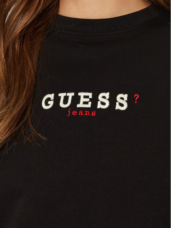 Guess Jeans Guess Jeans Μπλούζα W5RQ28 K68I4 Μαύρο Regular Fit