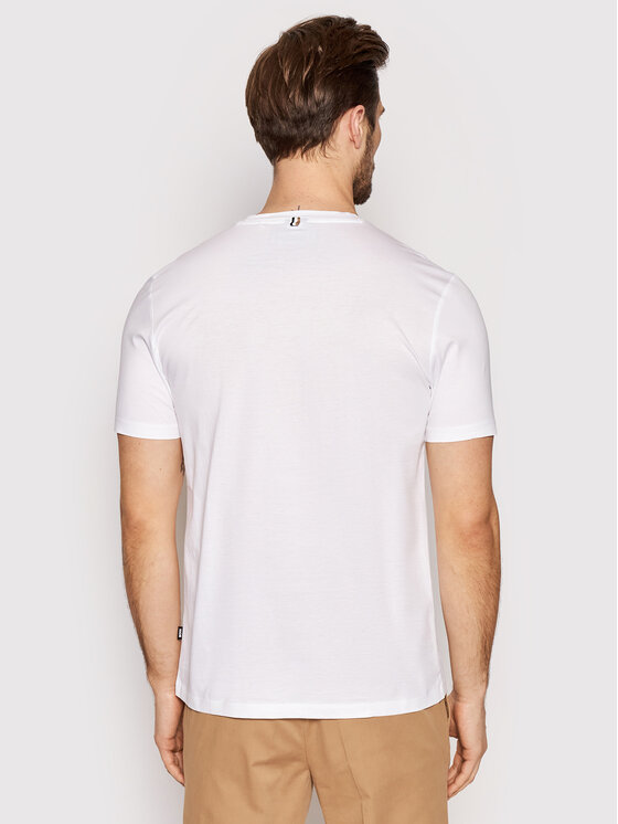 BOSS Boss Marškinėliai Tessler 50468395 Balta Slim Fit