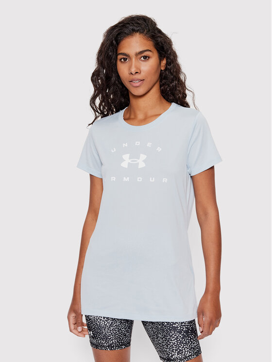 Under Armour Športna majica Ua Tech Solid Logo Arch 1369864 Modra Loose Fit