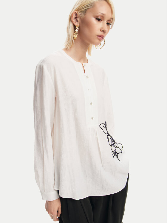 Desigual Desigual Bluse Nagasaki 24WWBW01 Weiß Regular Fit