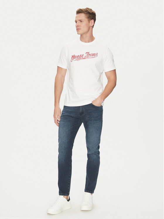 Guess Jeans Guess Jeans T-krekls M5GI54 K8FQ4 Balts Regular Fit