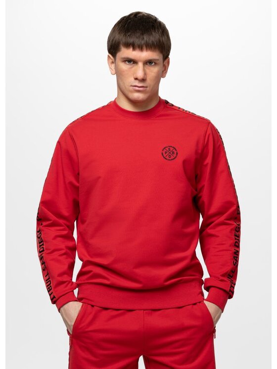 PITBULL PITBULL Bluza TAPE PARKER Czerwony Regular Fit
