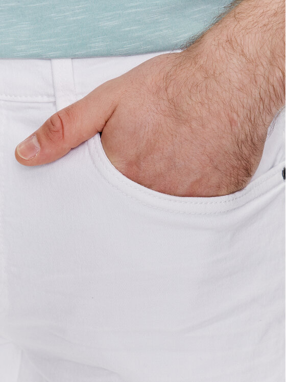 INDICODE INDICODE Szorty jeansowe Kaden 70-100 Biały Regular Fit