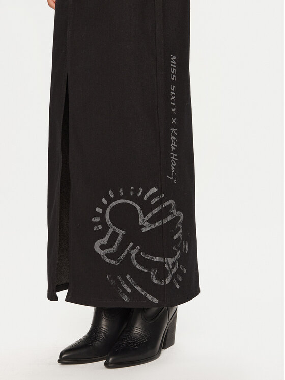 Miss Sixty Miss Sixty Джинсова спідниця 6L3KJ2450000 Чорний Regular Fit