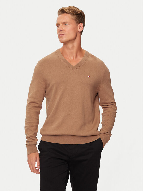 Tommy Hilfiger Sveter MW0MW28047 Béžová Regular Fit