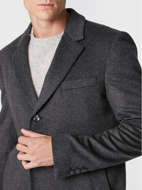 BOSS Boss Vlněný kabát H-Hyde-224 50479756 Šedá Slim Fit