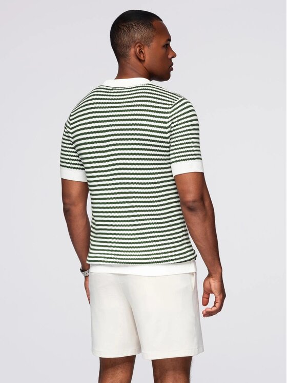 Ombre Ombre Polo OM-POSS-0161 Zielony Slim Fit