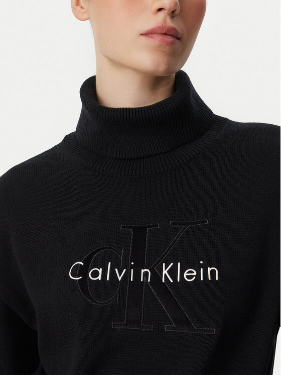 Calvin Klein Jeans Calvin Klein Jeans Bluză cu gât LV047H329G Negru Regular Fit