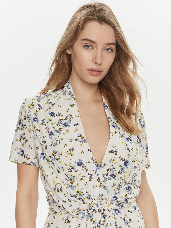 Liu Jo Liu Jo Sukienka codzienna MA4367 T3617 Écru Regular Fit