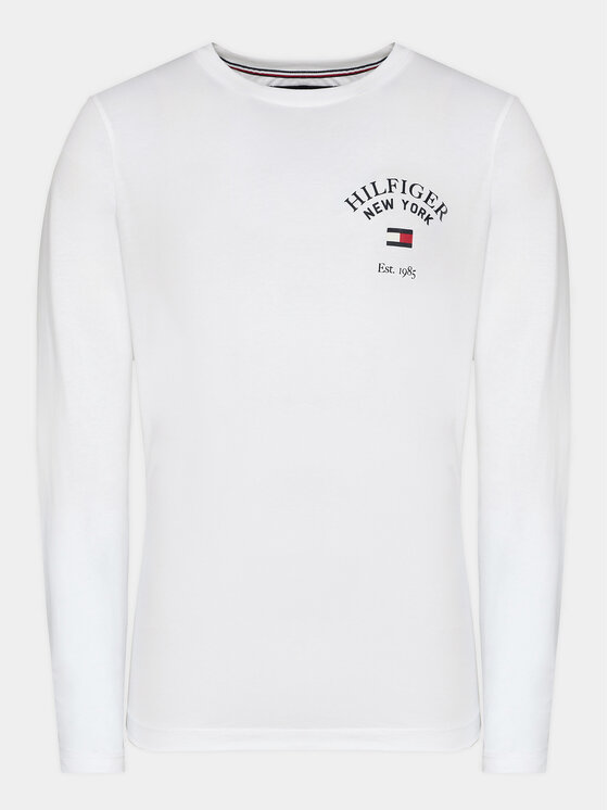 Tommy Hilfiger Tommy Hilfiger Longsleeve Arch Varsity MW0MW34252 Biały Regular Fit