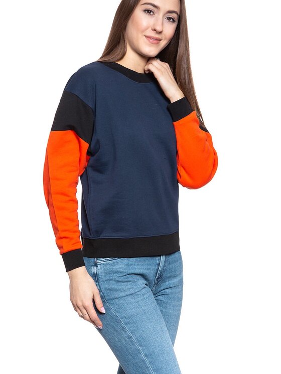 Wrangler Wrangler Bluza HIGH RIB RETRO SWEAT Kolorowy Regular Fit