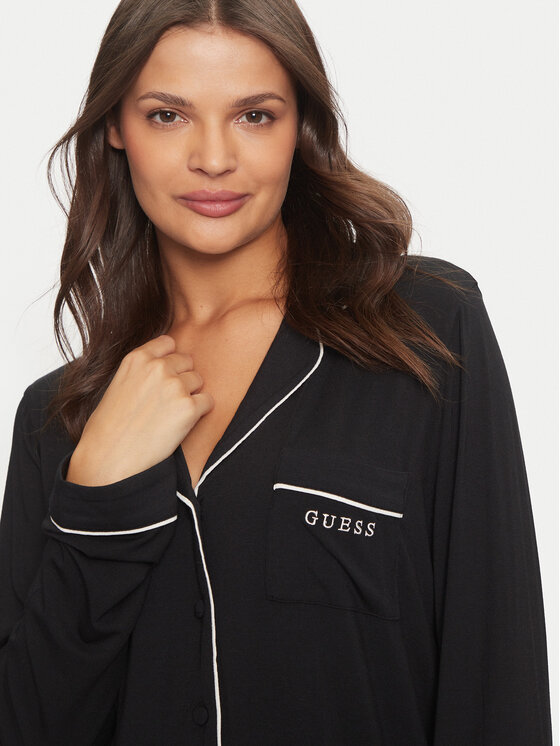 Guess Guess Piżama Carlyn O4BX07 KCIN2 Czarny Regular Fit
