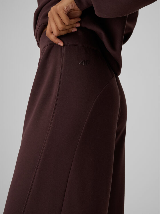 4F 4F Spodnie dresowe ESSENTIAL Brązowy ciemny Regular Fit