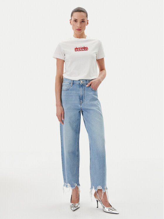 【PINKO】Trapani ハイ Tシャツ PINKO T-shirt Trapani 105050 A2D6 Bianco Regular Fit | Modivo.it