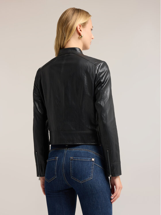 Motivi Motivi Kurtka z imitacji skóry R024Q001159N033 Czarny Slim Fit