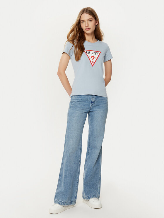 Guess Guess Tričko W1YI1B I3Z14 Modrá Slim Fit