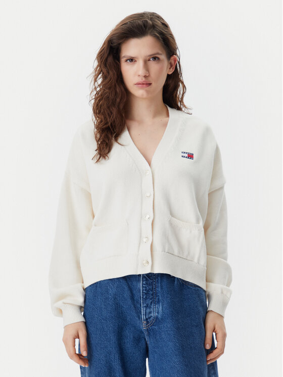 Tommy Jeans Tommy Jeans Kardigán DW0DW20257 Bézs Relaxed Fit