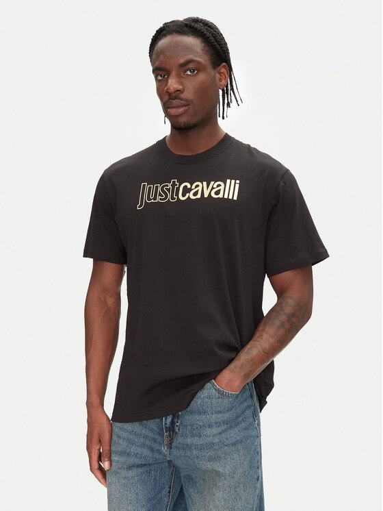 Just Cavalli Just Cavalli T-Shirt 78OAHT16 Černá Regular Fit