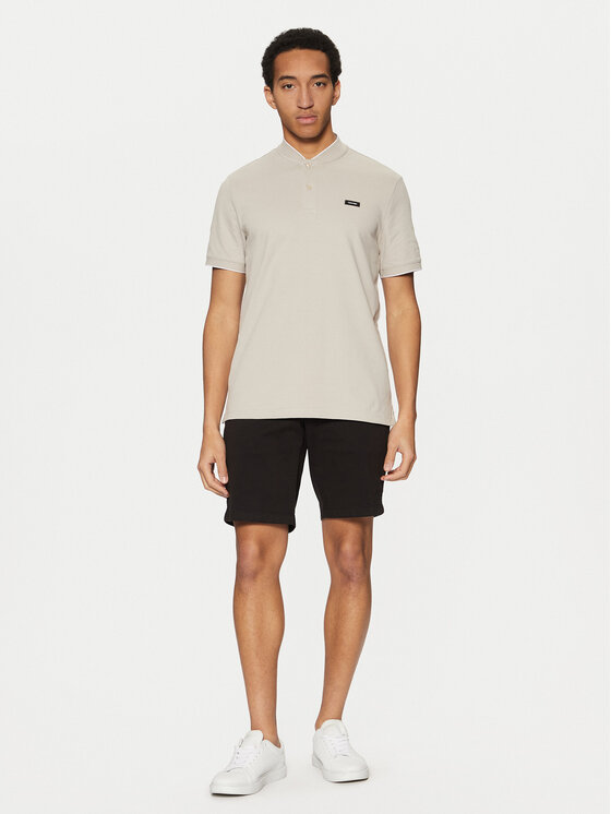 Calvin Klein Calvin Klein Тениска с яка и копчета K10K114139 Бежов Regular Fit