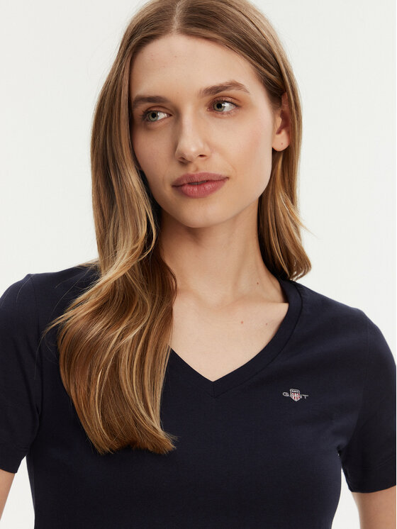 Gant Gant T-krekls Shield 4200750 Tumši zils Regular Fit