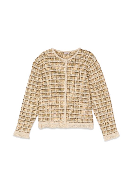Oltre Oltre Sweter M068J005370N0R2 Kremowy Boxy Fit