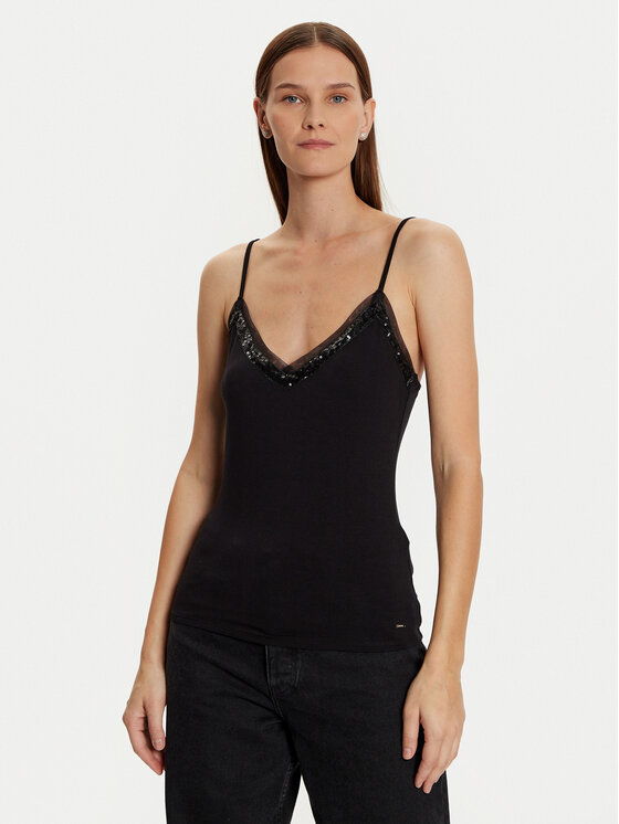 Morgan Top 242-BARBY Čierna Slim Fit