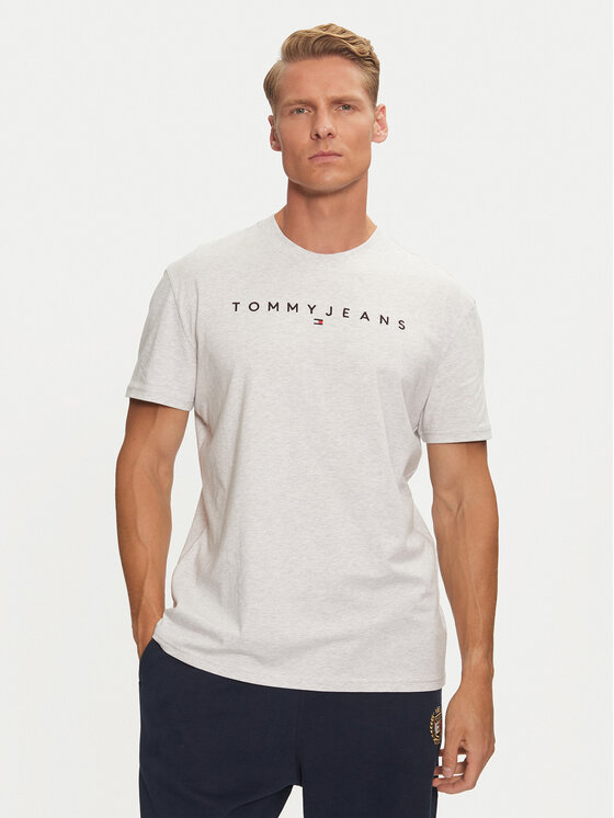 Tommy Jeans Tommy Jeans T-shirt Linear Logo DM0DM20744 Siva Regular Fit