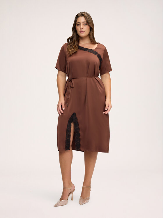 Fiorella Rubino Fiorella Rubino Sukienka wieczorowa 7075T001905N022 Brązowy Regular Fit