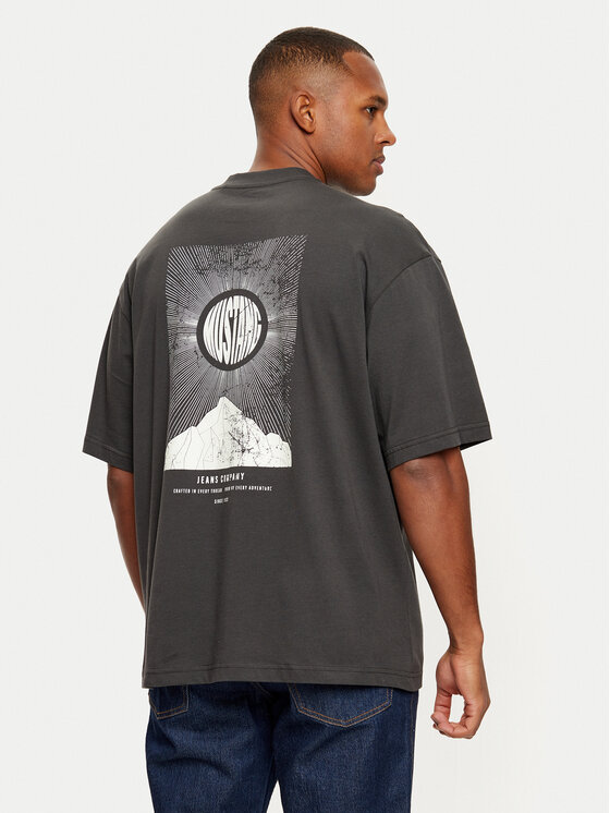 Mustang Mustang T-shirt Akron 1015833 Siva Relaxed Fit