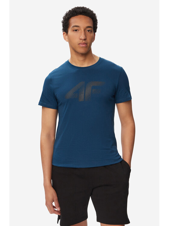 4F 4F T-Shirt 4FWMM00TTSHM2257-46S Zielony Regular Fit