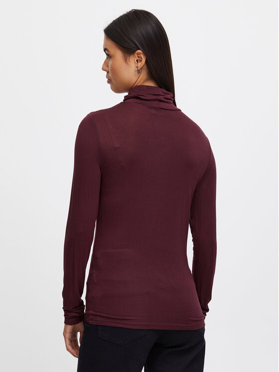 ICHI ICHI Rollkragenpullover 20113342 Dunkelrot Regular Fit