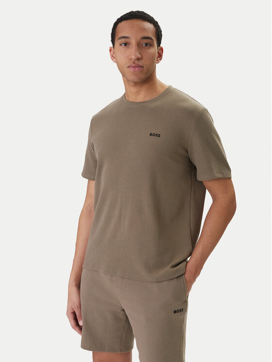 BOSS BOSS T-shirt Waffle 50535891 Smeđa Regular Fit