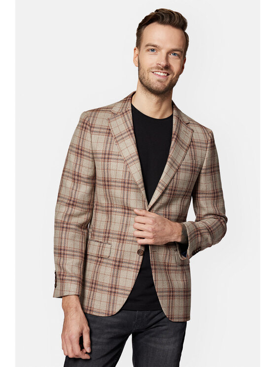 Lancerto Lancerto Marynarka Tarragona MA099123000002 Beżowy Slim Fit
