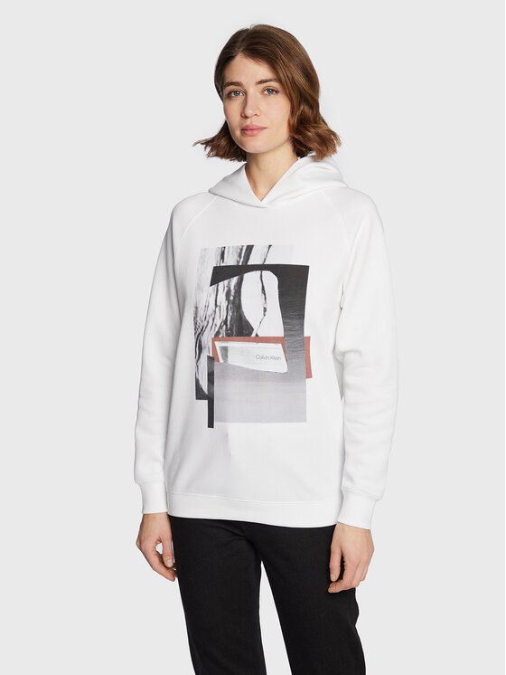 Felpa Photo Print K20K204974 Bianco Regular Fit