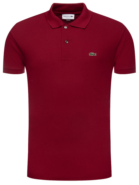 Lacoste Lacoste Polo L1212 Bordowy Classic Fit