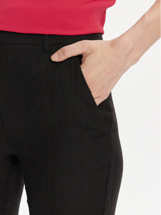 Marella Marella Riidest püksid Muschio 2413131272 Must Regular Fit