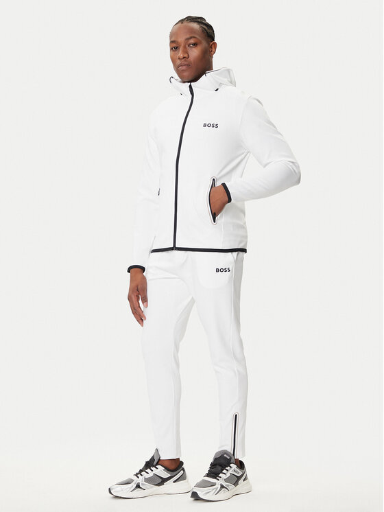 BOSS BOSS Džemperis ar kapuci Sicon 50542948 Balts Regular Fit