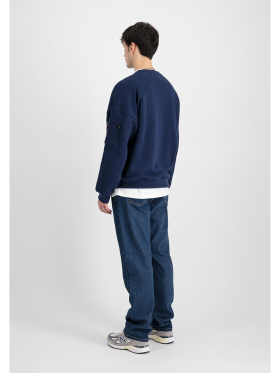 Alpha Industries Alpha Industries Bluza Alpha Essentials Rubber Logo Sweatshirt Granatowy Relaxed Fit