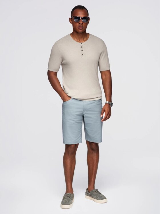 Ombre Ombre T-Shirt OM-TSCT-0254 Szary Slim Fit