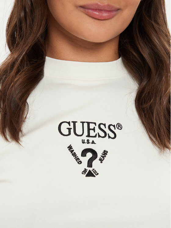Guess Guess Bluse Colette V4YI23 KCDH1 Écru Slim Fit
