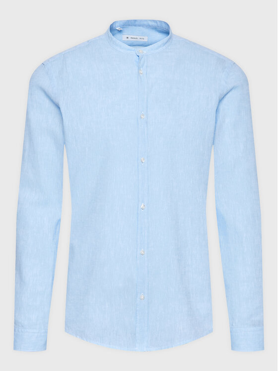 Camicia 3432E604L 233396 Blu Slim Fit