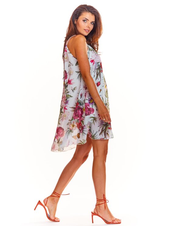 Awama Awama Sukienka letnia A289 Biały Basic Fit