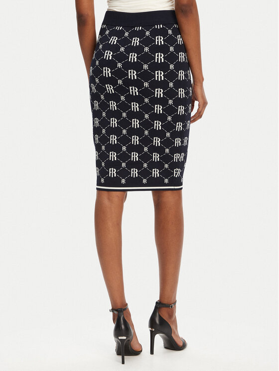 Fracomina Fracomina Suknja olovka FR25WG4009K414F8 Tamnoplava Slim Fit