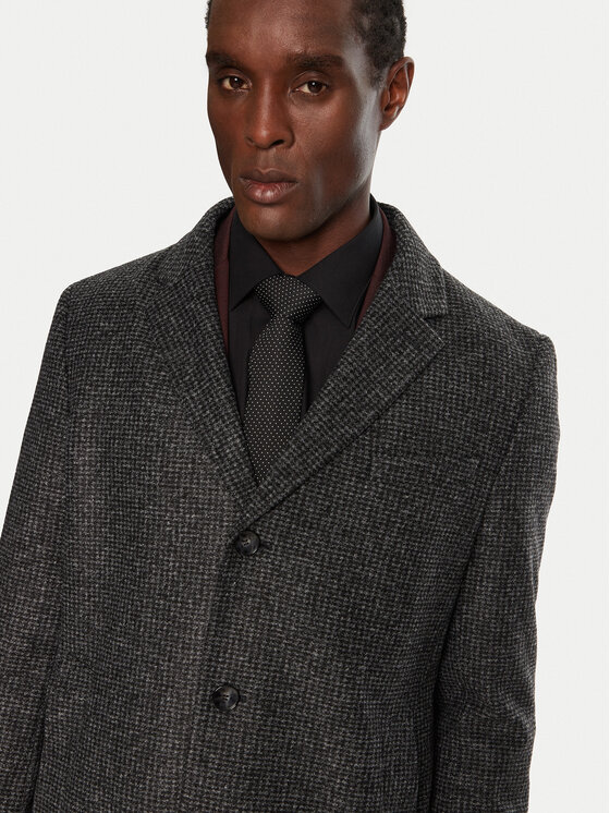 BOSS Boss Demisezoninis paltas H-Hyde 50528132 Juoda Slim Fit