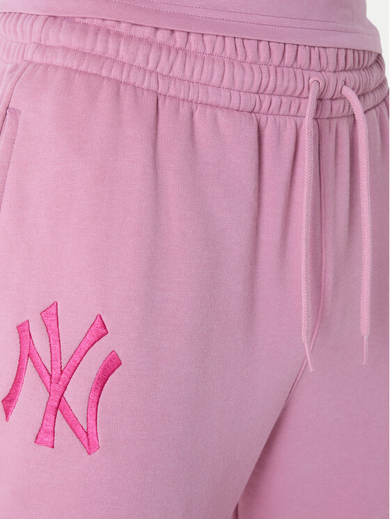 New Era New Era Teplákové kalhoty New York Yankees MLB League Essential Dark 60596188 Růžová Regular Fit