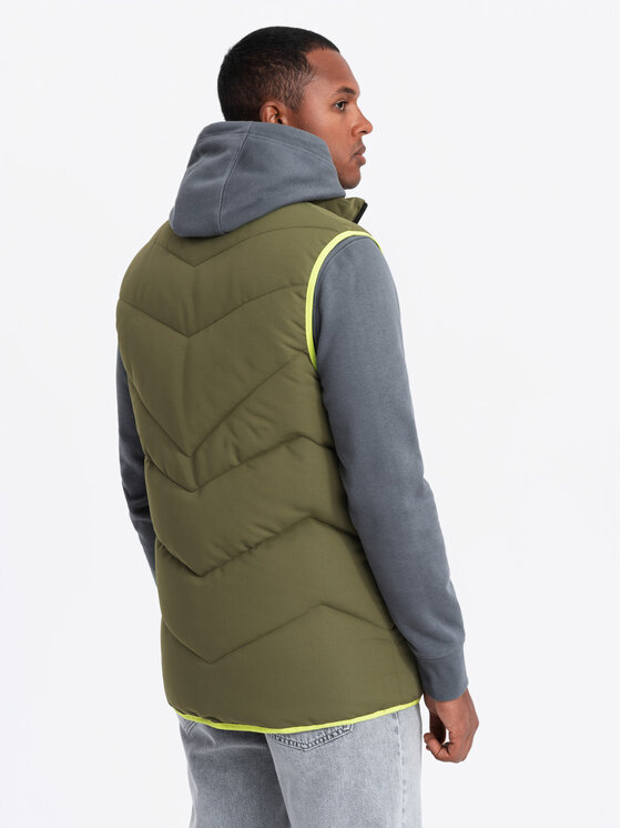 Ombre Ombre Kamizelka OM-JAVJ-0210 Khaki Regular Fit
