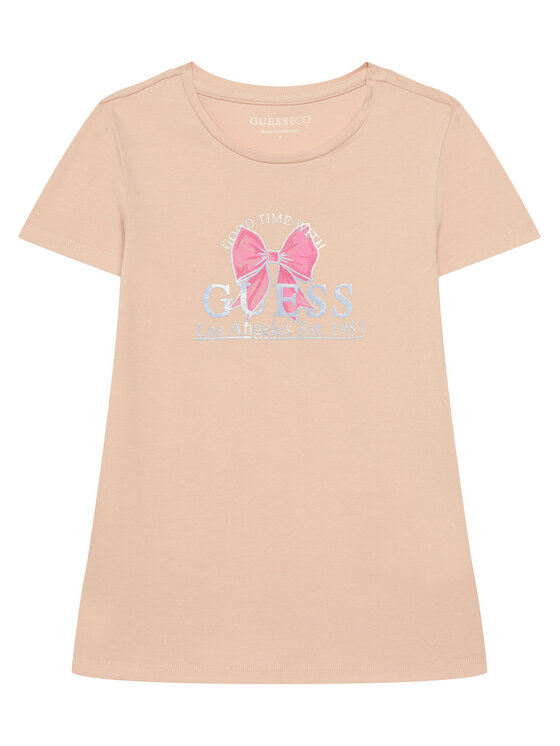 Guess Guess T-krekls J6GI28 K6YW4 Gaiši rozā Regular Fit