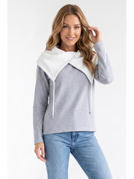 FIGL FIGL Mikina M1365 Sivá Regular Fit
